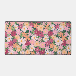 Colorful daisy wildflower botanical desk mat デスクマット