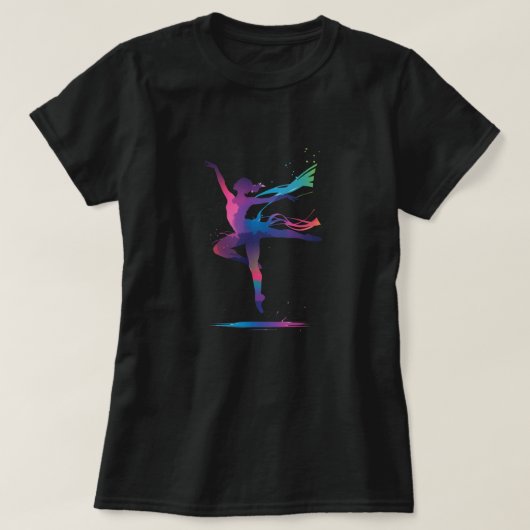 Colorful Dancing Silhouette – Vibrant Watercolor  Tシャツ (デザイン正面)