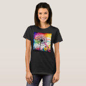 Colorful dandelion watercolor optics blowball tシャツ (正面フル)
