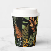Colorful Dark Fern Botanical Foliage Floral  Paper 紙コップ (左)