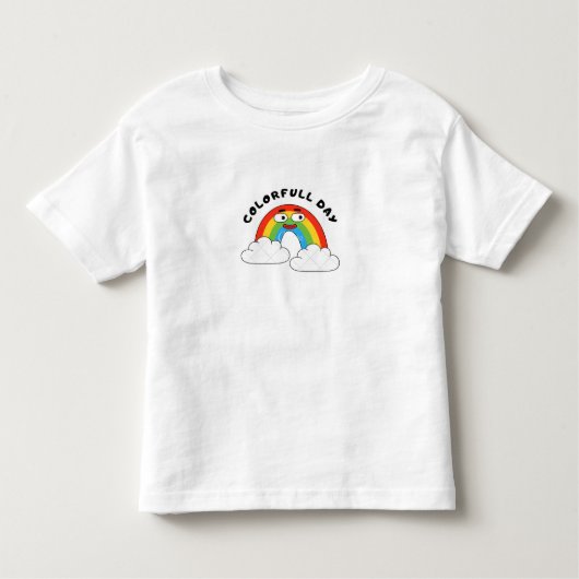 Colorful Day Cute Rainbow with cloudToddler TShirt トドラーTシャツ (正面)