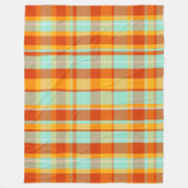 Colorful decorative retro bohemian plaid フリースブランケット (正面)