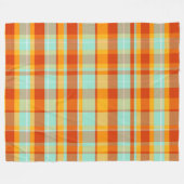 Colorful decorative retro bohemian plaid フリースブランケット (正面(横))