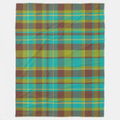Colorful decorative retro bohemian plaid フリースブランケット (正面)
