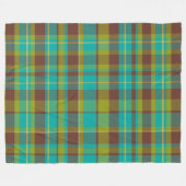 Colorful decorative retro bohemian plaid フリースブランケット (正面(横))