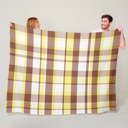 Colorful decorative retro bohemian plaid フリースブランケット (インサイチュ)