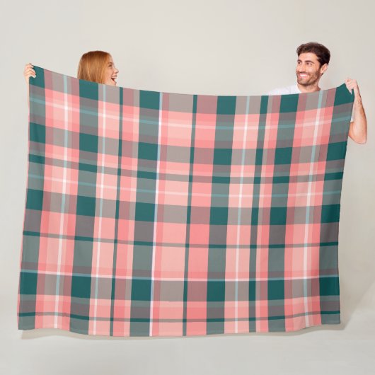 Colorful decorative retro bohemian plaid フリースブランケット (インサイチュ)