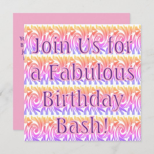 Colorful Design Birthday Party Invitation  招待状 (正面/裏面)