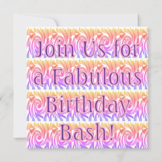 Colorful Design Birthday Party Invitation  招待状 (正面)