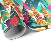 Colorful design of Christmas trees ラッピングペーパー (ロールコーナー)