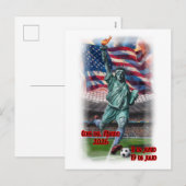 Colorful Design of Statue of Liberty on a  シーズンポストカード (正面/裏面)