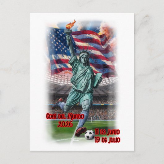 Colorful Design of Statue of Liberty on a  シーズンポストカード (正面)