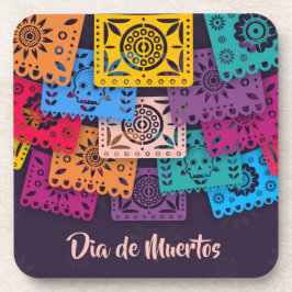 Colorful Dia de Muertos Banners |のコースター コースター