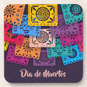 Colorful Dia de Muertos Banners  のコースター コースター
