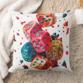 Colorful Dice Throw Pillow クッション (ブランケット)