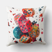 Colorful Dice Throw Pillow クッション (裏面)
