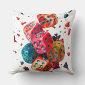 Colorful Dice Throw Pillow クッション (正面)