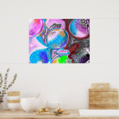 Colorful Digital Modern Abstract Art ポスター (キッチン)