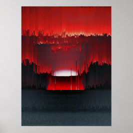 Colorful Digital Sunset Glitch ポスター