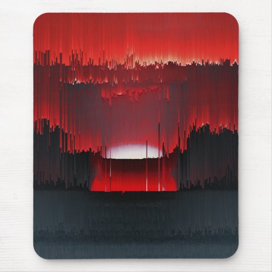 Colorful Digital Sunset Glitch マウスパッド (正面)