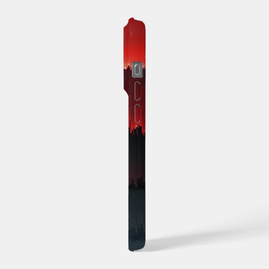 Colorful Digital Sunset Glitch iPhoneケース (左側面)