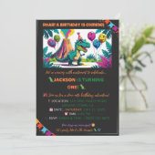Colorful Dino Balloons Invite – Editable 招待状 (スタンド正面)