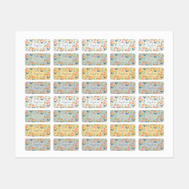 Colorful dinosaur cartoon cute pattern white name  ラベル