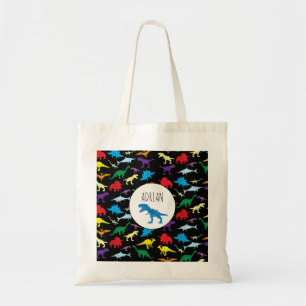 Colorful Dinosaurs Watercolor Kids Pattern トートバッグ