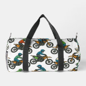 Colorful Dirt Bike Rider Pattern Motocross ダッフルバッグ (裏面)