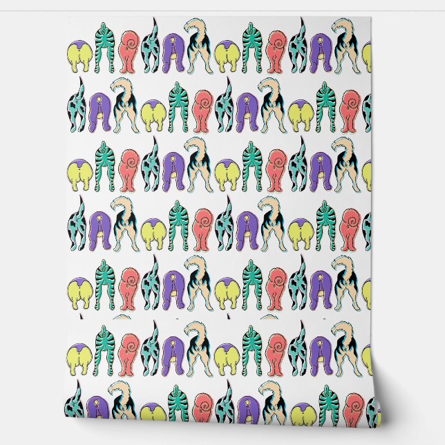 Colorful Dog Butts Pattern 壁紙 (ほどく)