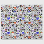 Colorful Dog Crowd Pattern ラッピングペーパー (フラット)
