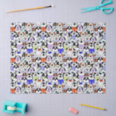 Colorful Dog Crowd Pattern 薄葉紙 (クラフト)