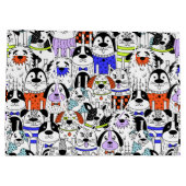 Colorful Dog Crowd Pattern Medium Gift Bag ラージペーパーバッグ (裏面)