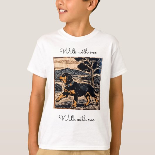 Colorful Dog Kids T-Shirt – Fun Puppy Graphic Tee Tシャツ (正面)