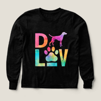 Colorful Dog Love Paw Watercolor Art