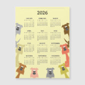 Colorful Dogs 2026 Calendar Magnetic Card (正面)