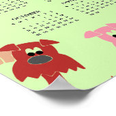 Colorful Dogs Design 2026 Calendar Poster ポスター (角)