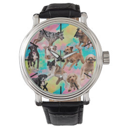 Colorful Dogs Wrist Watch – Fun Puppy Pet 腕時計