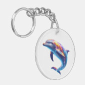 Colorful Dolphin Cute Arts キーホルダー (正面左)