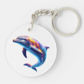 Colorful Dolphin Cute Arts キーホルダー (裏面)
