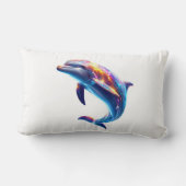 Colorful Dolphin Cute Arts ランバークッション (裏面)