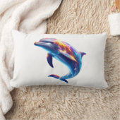 Colorful Dolphin Cute Arts ランバークッション (ブランケット)