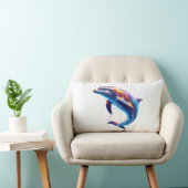 Colorful Dolphin Cute Arts ランバークッション (椅子)