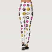 Colorful Donuts Seamless Pattern – Sweet Bakery Tr レギンス (裏面)