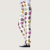 Colorful Donuts Seamless Pattern – Sweet Bakery Tr レギンス (左)