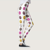 Colorful Donuts Seamless Pattern – Sweet Bakery Tr レギンス (右)