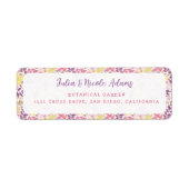 Colorful Doodle Flower Pencil Sketch Baby Shower ラベル (正面)