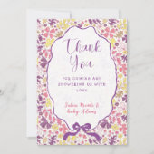 Colorful Doodle Flower Pencil Sketch Baby Shower 招待状 (正面)