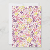 Colorful Doodle Flower Pencil Sketch Baby Shower 招待状 (裏面)