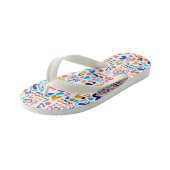 🌈 Colorful Doodle Pattern Flip Flops キッズビーチサンダル (アングル)